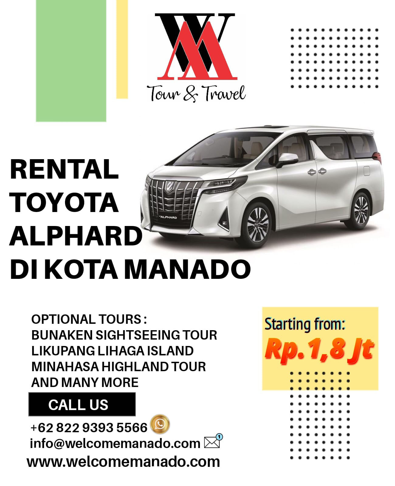 Rental Toyota Alphard di Kota Manado